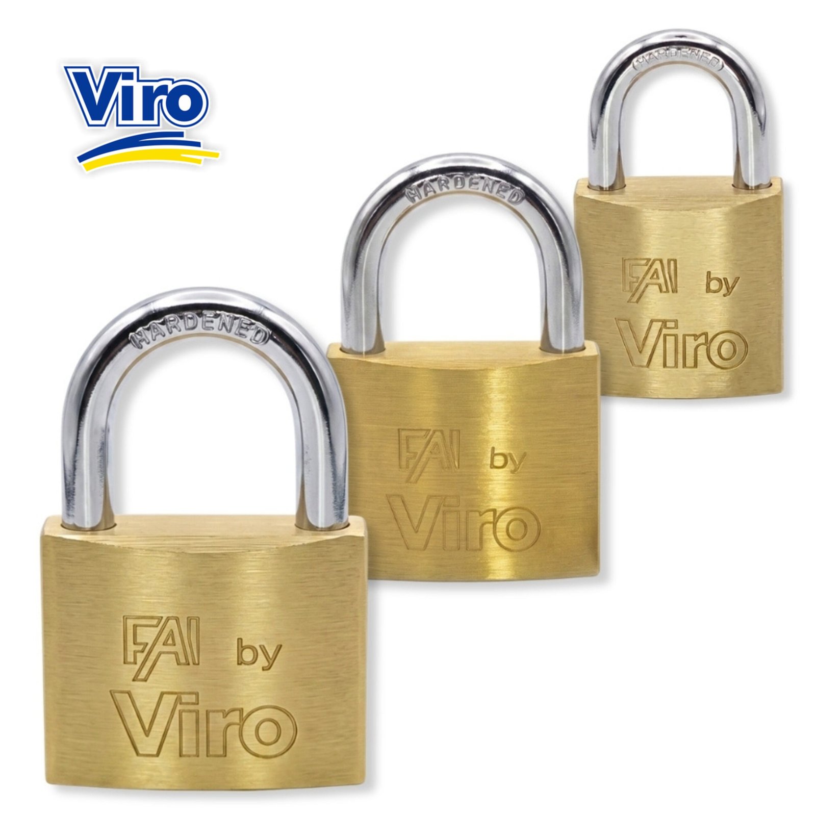Fai By Viro Heavy-Duty Short Neck Brass Padlock 25mm | 40mm | 50mm