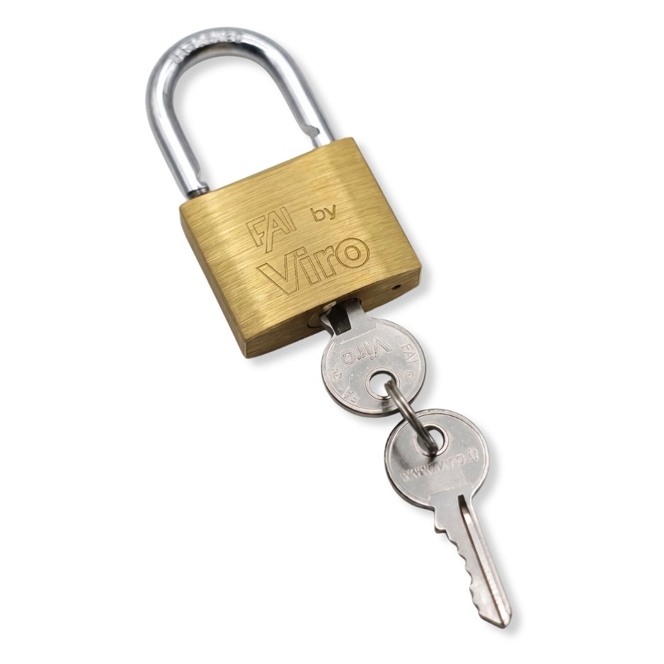 Fai By Viro Heavy-Duty Short Neck Brass Padlock 25mm | 40mm | 50mm - Image 2
