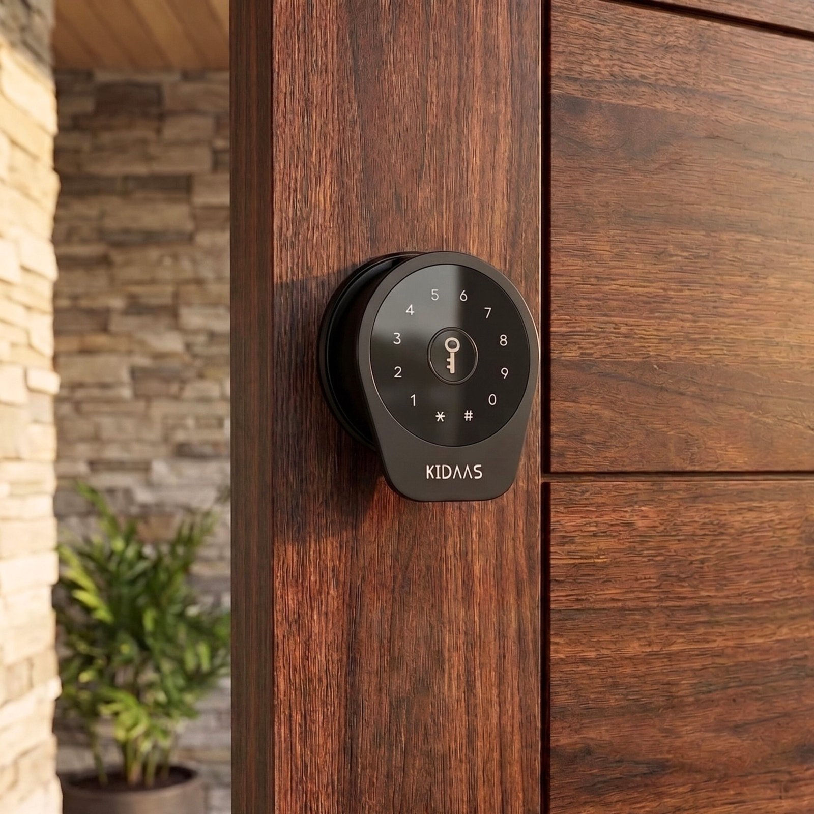 Kidaas Smart Lock F007-0B Black– 5-in-1 Keyless Entry (Fingerprint, App, Card, Password, Key)