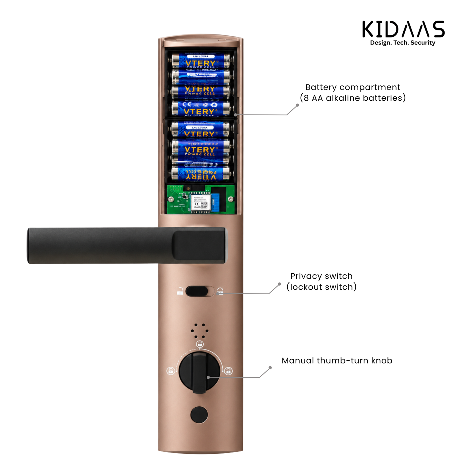 Kidaas Smart Lock A2C Coral gold - Image 5