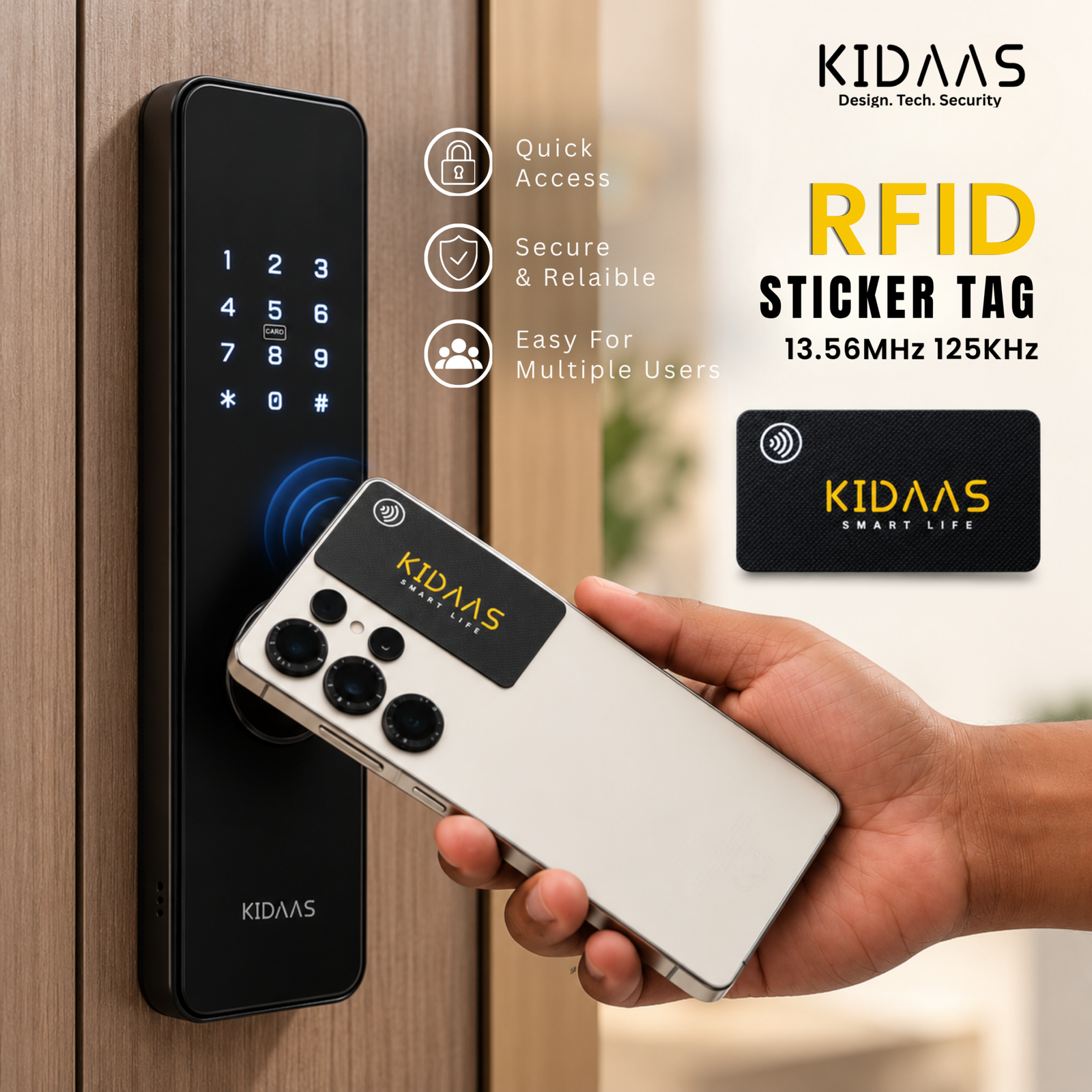 Kidaas RFID Sticker Tag 13.56MHz 125KHz